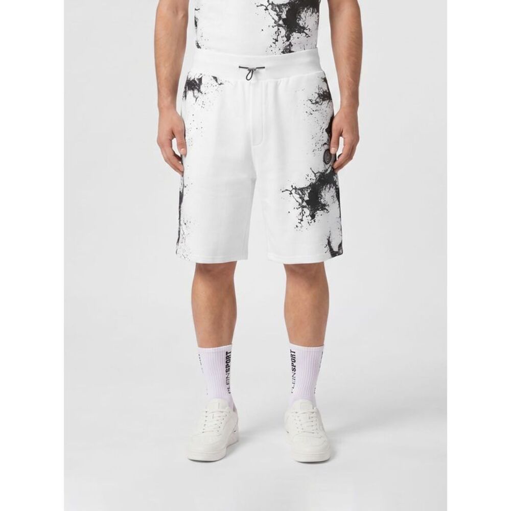 Abstract Print Jogging Shorts Plein Sport In Jersey With High Waist